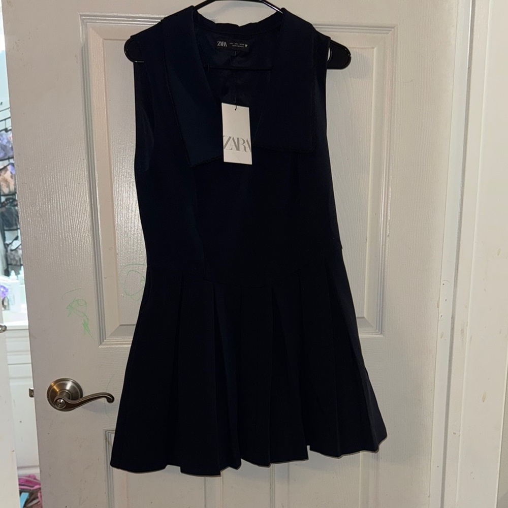 Zara Navy Sleeveless Dress